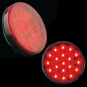 Red 4" round 19 diode LED stop/turn/tail light