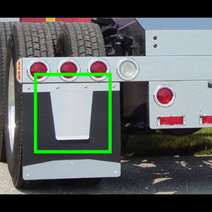 Stainless steel mudflap anti-sail panels - PAIR