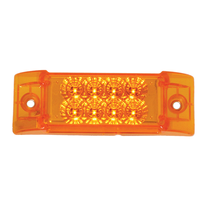 Spyder Amber 2" x 6" rectangular 8 diode LED marker light
