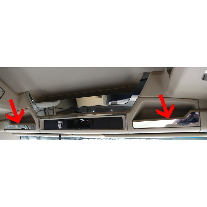 Kenworth T680/T880 stainless steel headliner outer pocket trim - PAIR