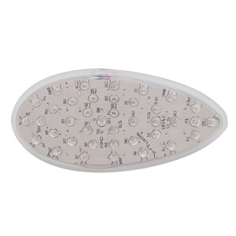 Red teardrop 39 diode LED stop/turn/tail light - CLEAR lens
