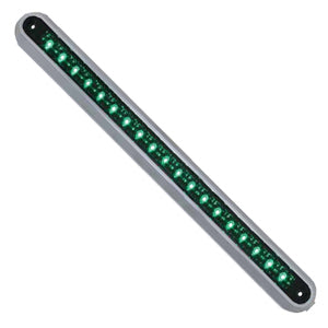 12" long 19 diode LED marker light bar w/chrome base - Green
