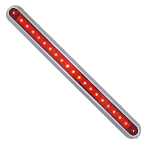 12" long 19 diode LED marker light bar w/chrome base - Red