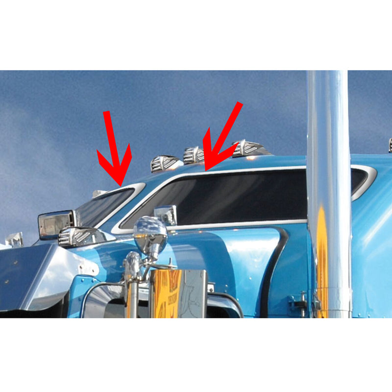 Kenworth stainless steel upper sleeper front window surrounds