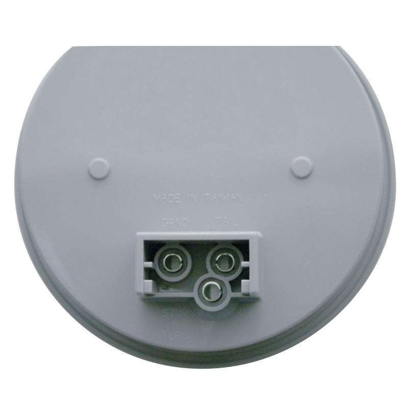 Red 4" round 12 diode LED stop/turn/tail light with reflector - CLEAR lens