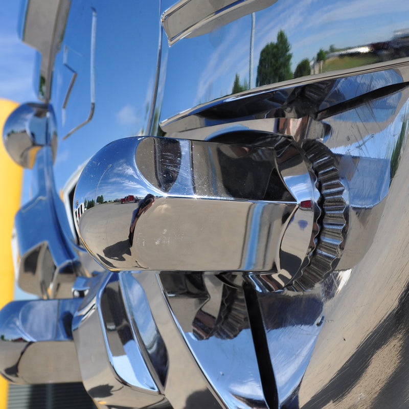 Tall Boy Omega 33mm chrome plastic threaded lugnut cover