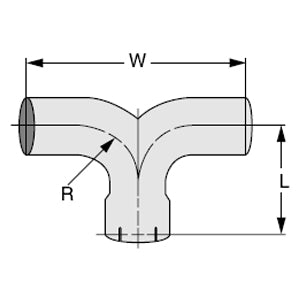 Dynaflex Peterbilt chrome Y-pipe for 90 degree Rod Pickett elbow