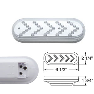 Amber oval 35 diode LED park/turn only light w/sequential flashing arrow - CLEAR lens