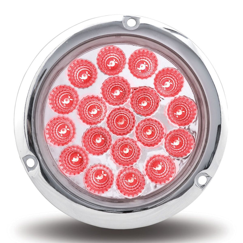 Dual Revolution Red/Purple 4" round 19 diode LED turn signal w/flange