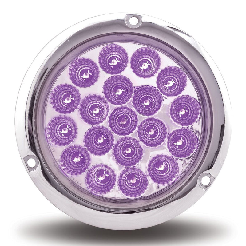 Dual Revolution Red/Purple 4" round 19 diode LED turn signal w/flange