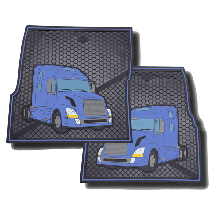 Volvo blue/black colored rubber floor mats - PAIR