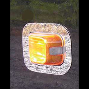 Volvo VN 2003+ stainless steel sleeper light surround trim - PAIR