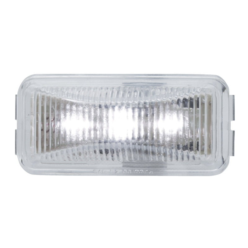 White 1" x 2.5" rectangular 3 diode LED marker light