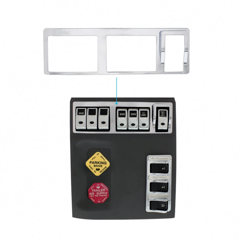 Peterbilt 579 chrome plastic rocker switch surround