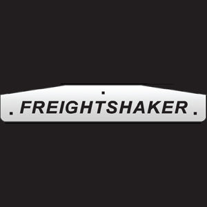 24" stainless steel cutout mudflap weights w/backs - PAIR - "Freightshaker"
