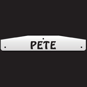 24" stainless steel cutout mudflap weights w/backs - PAIR - "Pete"