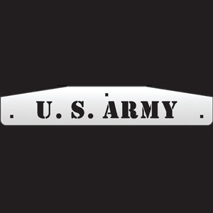 Military-themed 24" stainless steel mudflap weights and backs - PAIR - U.S. Army
