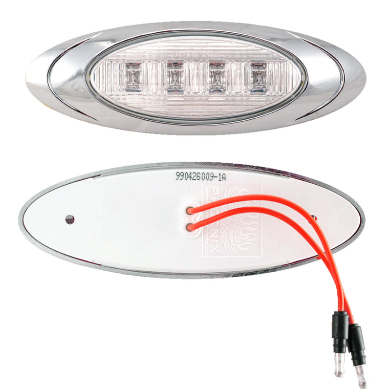 Magnum red 4 diode LED millennium-style marker light - CLEAR lens