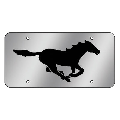 Wild Horse stainless steel license plate w/black background