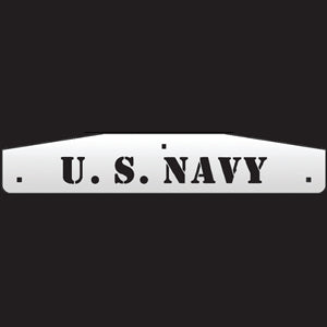 Military-themed 24" stainless steel mudflap weights and backs - PAIR - U.S. Navy