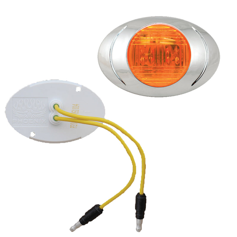 Magnum P3 amber LED millennium-style marker light w/male .180 bullet plugs
