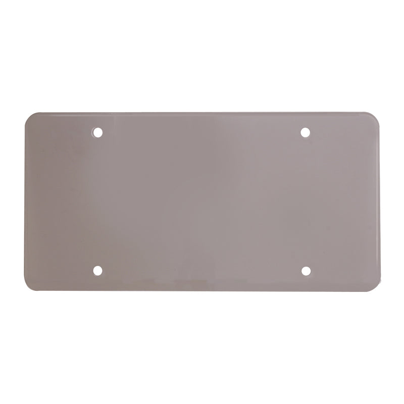 Smoked gray plastic license plate protector - flat style