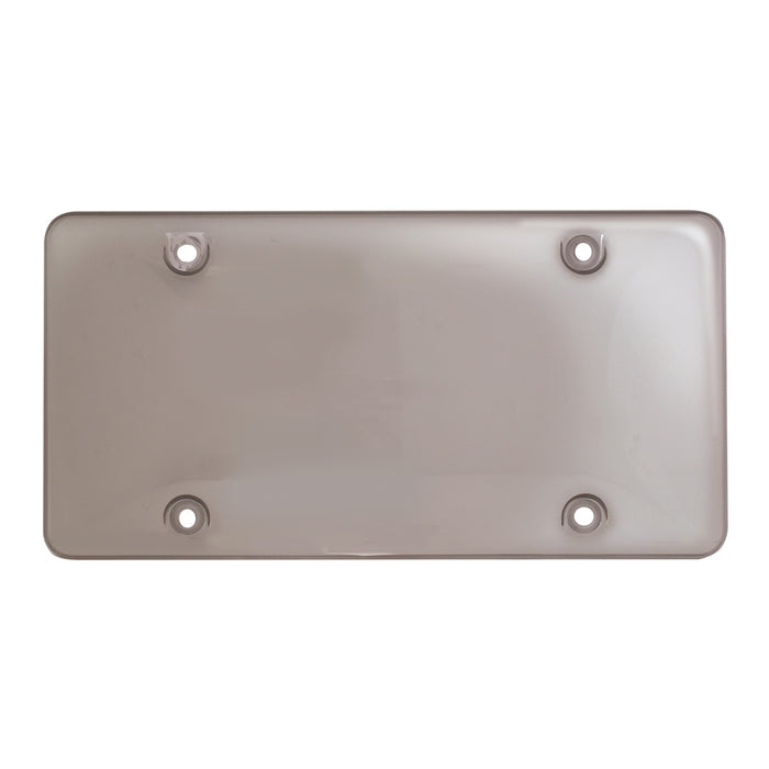 Smoked gray plastic license plate protector - bubble style