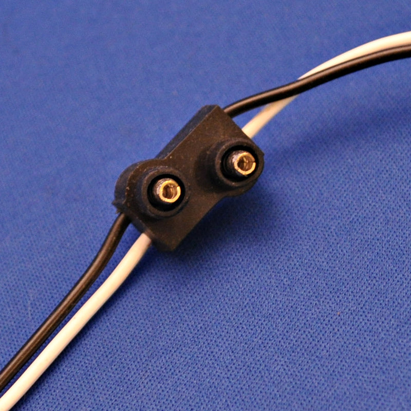 2 male prong plug continuous wire harness - 10" centers, sold PER PLUG