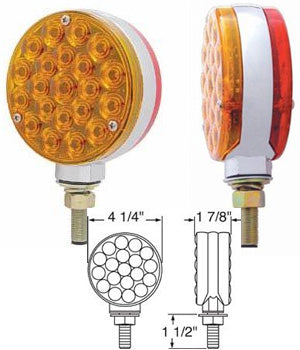 Amber/Red 21 diode LED turn signal pedestal light
