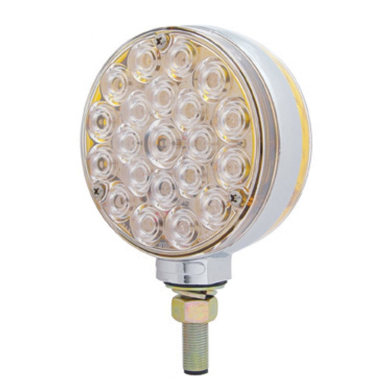 Amber/amber 21 diode LED double-face pedestal turn signal light - CLEAR lens