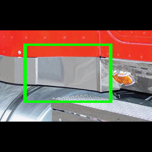 International stainless steel angled under cab-to-sleeper trim - PAIR
