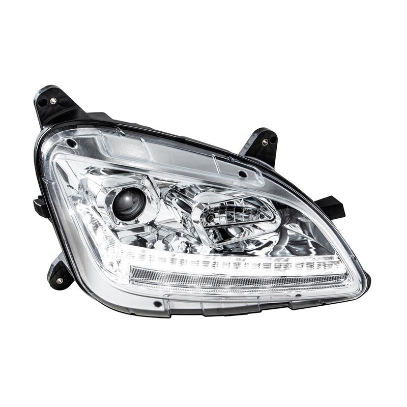 Peterbilt 579 projection-style halogen headlight assembly w/sequential LED turn signal - SINGLE