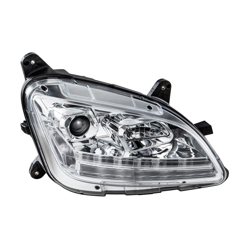 Peterbilt 579 projection-style halogen headlight assembly w/sequential LED turn signal - SINGLE