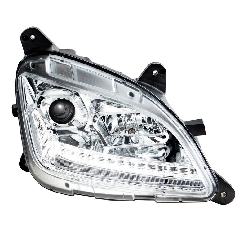 Peterbilt 579 projection-style halogen headlight assembly w/sequential LED turn signal - SINGLE