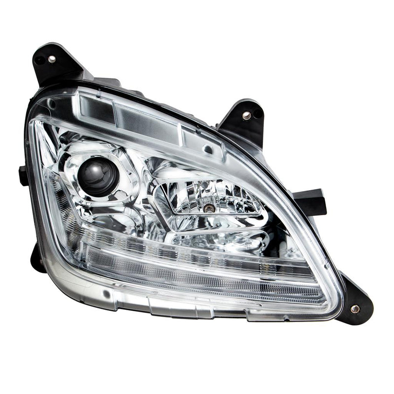 Peterbilt 579 projection-style halogen headlight assembly w/sequential LED turn signal - SINGLE