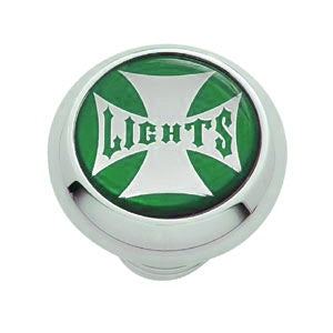 "Panel Lights" iron cross glossy sticker for small chrome knobs