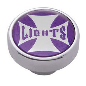 "Panel Lights" iron cross glossy sticker for small chrome knobs