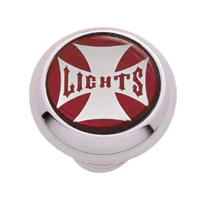 "Panel Lights" iron cross glossy sticker for small chrome knobs