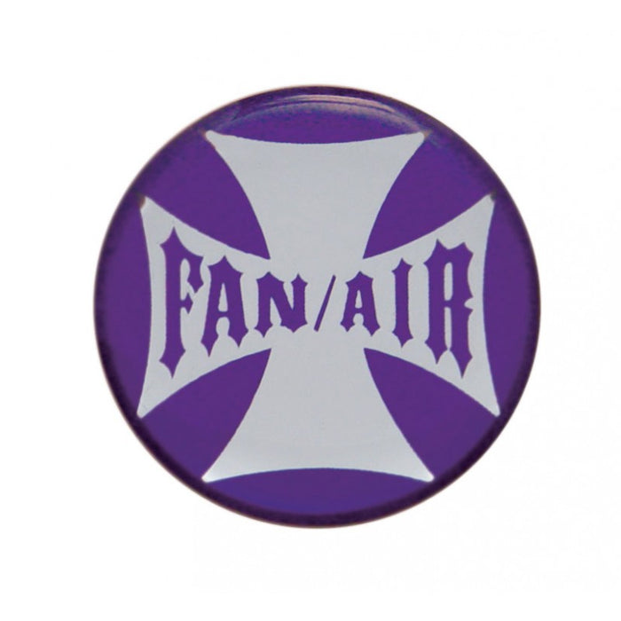 "Fan/Air" iron cross glossy sticker for small chrome knobs