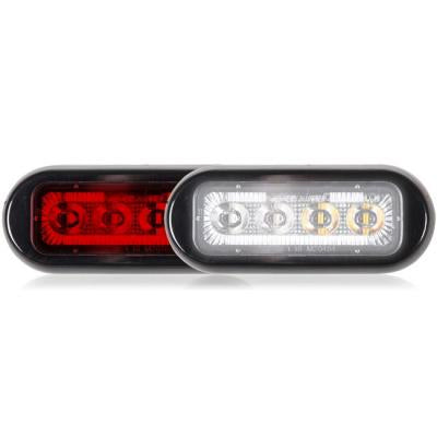 Maxxima Red/White 8 diode dual color 3.8" x 1.5" low profile surface mount LED strobe light