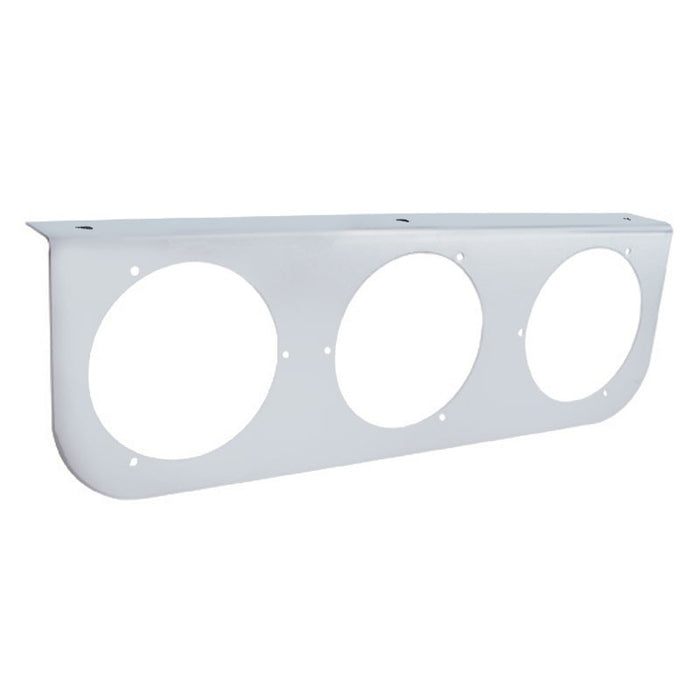 Stainless steel light bracket w/3 round 4" light holes - rounded edge