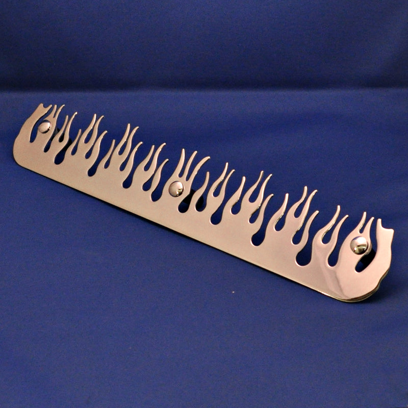 16" chrome bottom plate w/flames and 3 bolt-thru holes