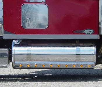 Peterbilt stainless steel 70" Unibilt sleeper light panels w/wing extension, blank - PAIR