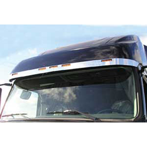 Volvo VN670/VN780 2003+ stainless steel visor trim w/light cutouts