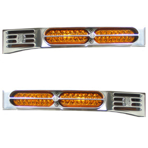 Double JJ Peterbilt 389 cast aluminum blinker bar - PAIR