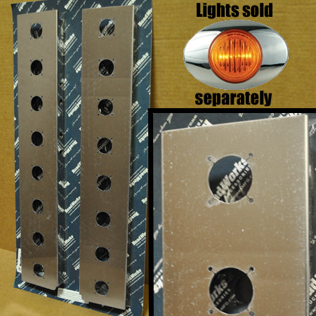 Peterbilt 15" front premium Donaldson air cleaner brackets w/16 Panelite M3 light holes