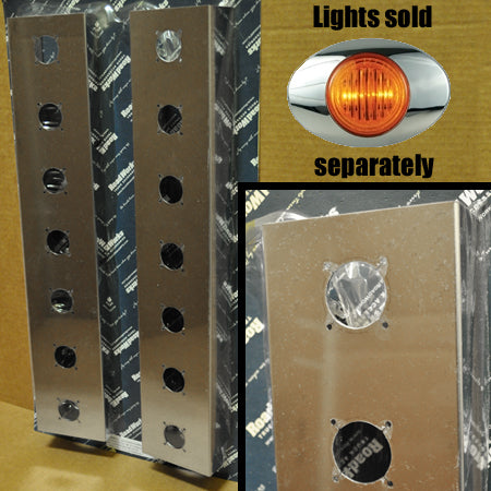 Kenworth 15" Donaldson front air cleaner brackets w/14 Panelite M3 light holes - PAIR