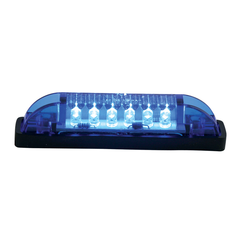 Blue thin line 6 diode LED marker/clearance light