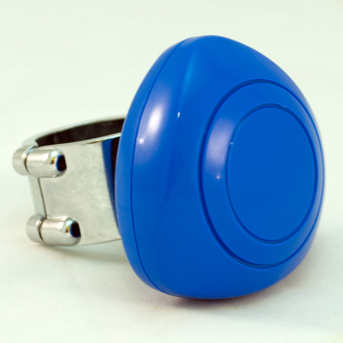 Blue plastic steering wheel spinner knob