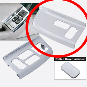 Peterbilt 387 chrome plastic window switch trim w/2 switch holes - passenger's side